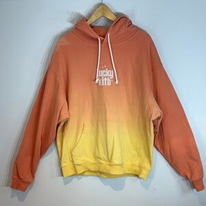 Kith for Lucky Charms Dip Dye Williams III Hoodie orange/yellow colorway size L